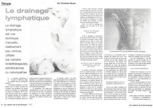 Le drainage lymphatique