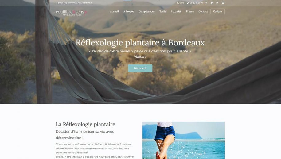 Le site Équilibre & Sens fait peau neuve : Réflexologie plantaire Bordeaux